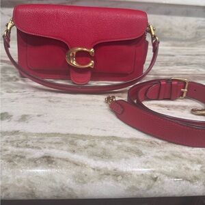 Coach Tabby Red Crossbody Bag with Gold Accents